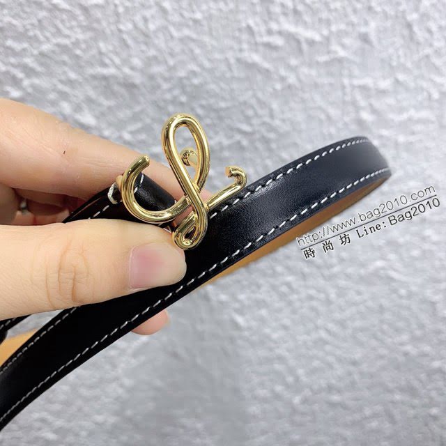 LOEWE女士皮帶 羅意威粒面小牛皮經典銅扣腰帶  jjp2004